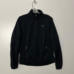 Nike Sphere Thermal Zip Up Black Waffle Weave Thumb Holes Jacket Women’s Size S